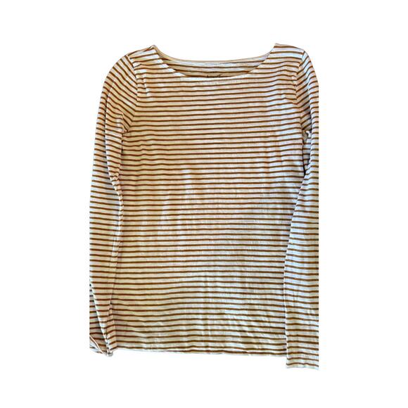 Cream and Gold Metallic Stripe Tee - Picture 1 of 5